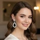 Teardrop Halo Crystal Earrings